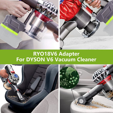 Uniqus For Dyson V6 Battery Adapter, For Ryobi 18 Volt One+ Battery Convert For Dyson V6 Series Sv03 Sv04 Sv09 Dc62 Dc59 Vacuum