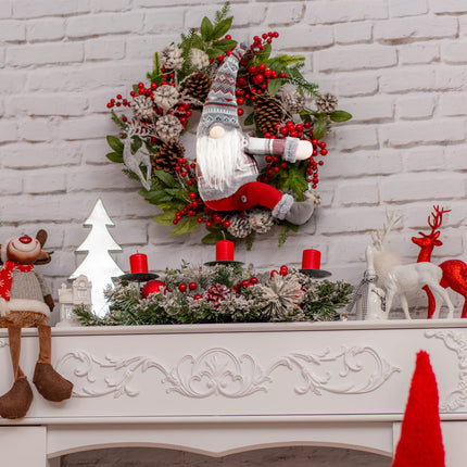 Sggvecsy Christmas Tree Topper Gnome Hand Made Christmas Gnome Decoration Funny Christmas Tree Topper Christmas Plush Gnome Ornaments Also be Used as Curtain Tie for Home Decor (Grey)