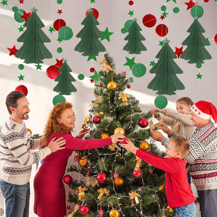 Christmas Decorations,3D Christmas Tree Paper Streamers Party Banner Garland Christmas Party Decorations Hanging Decor,Christmas Party Home Office Decorations Party Supplies