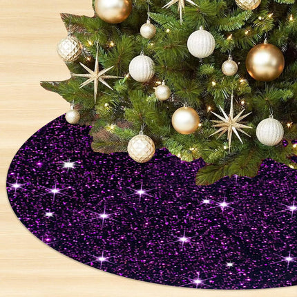 Purple Tree Skirt Velvet Christmas Tree Skirt 36 Inch Tree Skirt Sequin Christmas Tree Collar Purple Tree Skirt for 6FT Tree Halloween Christmas Tree Skirt Glitter Tree Skirt Rug Decorations