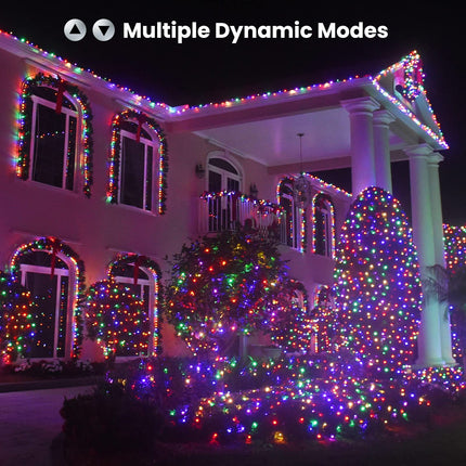 BrizLabs RGB Christmas Lights, 66FT 200 LED Color Changing String Lights, Rainbow Christmas Lights, Red White Dimmable Christmas Tree Lights with Remote for Xmas Halloween Home Indoor Outdoor Party