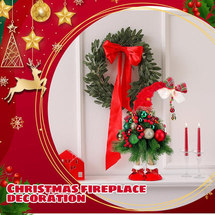 Thyle 16 Inches Christmas Tree Dwarfs Table Decoration Christmas Dwarf Handmade Gnomes Tree Decorations for Desktop Tabletop Indoor Home Christmas Ornaments