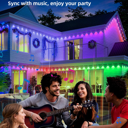 Permanent Outdoor Lights, 63.6ft with 36 RGBIC LED Lights with App Control, Waterproof Permanent Christmas Lights for Outside Roofline Decor, Garden Decor, House,Party, Holiday Xmas Decoration