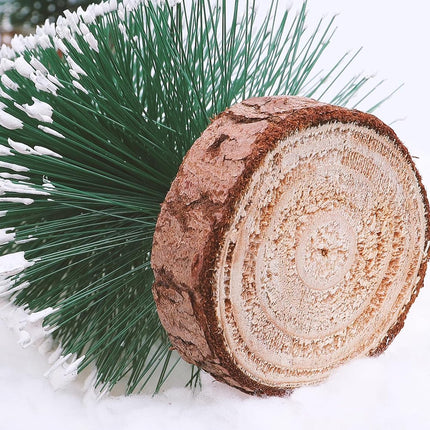 Small Christmas Tree Decorations Indoor, Bottle Brush Trees Christmas Centerpieces for Tables, Fake Pine Sisal Winter Decor with Wooden Base Box for Xmas Holiday Party Home Craft, 4Pcs