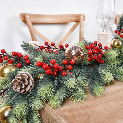 DearHouse Pine Christmas Garland,6Ft WinterArtificial Greenery Garland for Holiday Season Mantel Fireplace Table Runner Centerpiece Decor