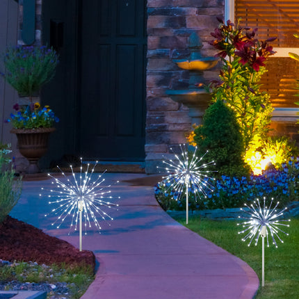 Lightshare 24" Lighted Ball Starburst Light 160 LED Firework Lights Twinkle White Hanging Ball Dual-use for Patio Walkway Pathway Decoration Indoor/Outdoor