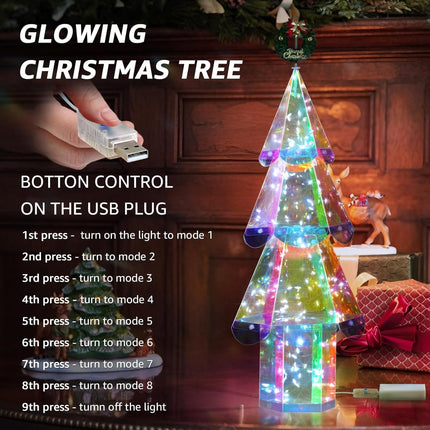 Dolita Small Magic Led Lighted Christmas Tree,Twinkling Prismatic Christmas Decor Lights,8 Lighting Modes Perfect for Indoor and Outdoor Year Christmas Decorations