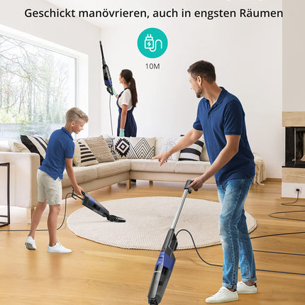 Corded Stick Vacuum Cleaner, Aspiron Small Vacuum Cleaner With 20Kpa Powerful Suction & 0.88Qt Dust Cup And 32Ft Power Cord, 5In1 Handheld Lightweight Bagless Vacuum Cleaner Carpet And Floor For Pet