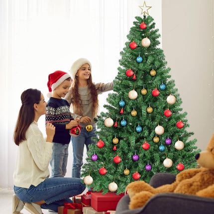 5FT Artificial Christmas Tree with 550 PVC Branch Tips, Christmas Tree with foldbale Metal Base, Easy Assemble, Christams Decoration for Home and Office
