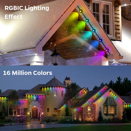 Permanent Outdoor Lights, 100ft with 72 LED Eaves Lights IP67 Waterproof, Smart RGB Outdoor Lights with 54 Scene Modes, Music Sync Work with Alexa Google for Halloween Christmas Decor Party Home Decor