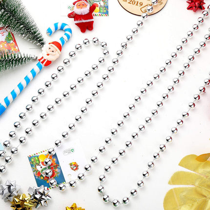 33 Feet Christmas Tree Beads Artificial Pearls Beads Garland Plastic Beads Roll for Christmas Wedding Party Decoration DIY Crafts (Silver)