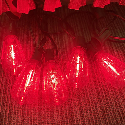 10Ft Halloween LED String Light with Red Blood Tear Drops, Halloween Decorations Lights with 10 ST40 LED Bulbs, Outdoor Halloween Spooky Lights for Patio, Balcony, Party, Halloween Decoration, Black
