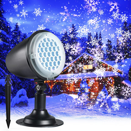 Christmas Snowflake Projector Lights,Outdoor Christmas Snowfall Light,Holiday Lights Projector,Waterproof White Snow Landscape Decorative Lighting for Halloween Xmas Wedding Party