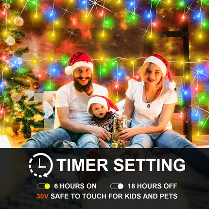 98FT 900LED F8 d Christmas Lights Outdoor Decorations 8 Modes & Memory Timer Christmas Lights with Plug in Waterproof Fairy String Lights for Xmas Wedding Party Holiday Decor Home Roof