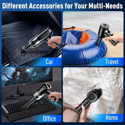 Uniqus Mini Vacuum Cleaner, Handheld Vacuum Cordless Rechargeable, Portable Car Vacuum With Brushless Motor, 12000Pa High Power 3 In 1 Sucking & Blowing Small Vacuum Desk Vacuum For Car, Home, Office