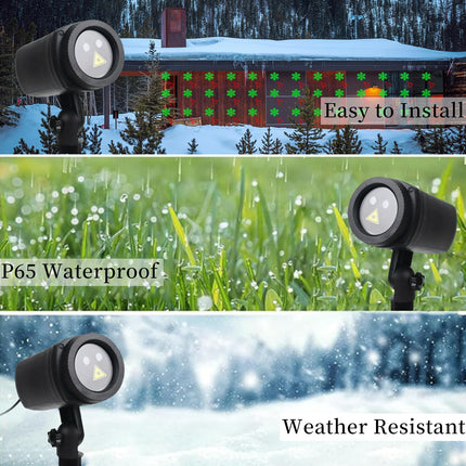 Christmas Laser Lights Projector,12 Patterns for Xmas with RF Remote,Red and Green Star Show,for Outdoor and Indoor, Christmas, Holiday, Party Decor
