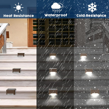 Otdair Solar Deck Lights, 16 Solar Step Lights Waterproof Led Solar Stair Lights, Outdoor Solar Fence Lights For Deck, Stairs