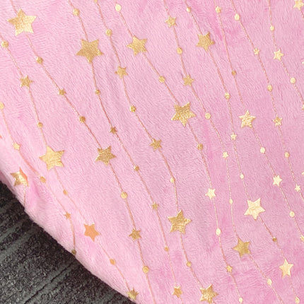 Pink Christmas Tree Skirt with Glitter Golden Star Print 30 Inch Xmas Tree Skirt Base Cover Mat for Christmas Tree Holiday Home Party Decorations - 78cm