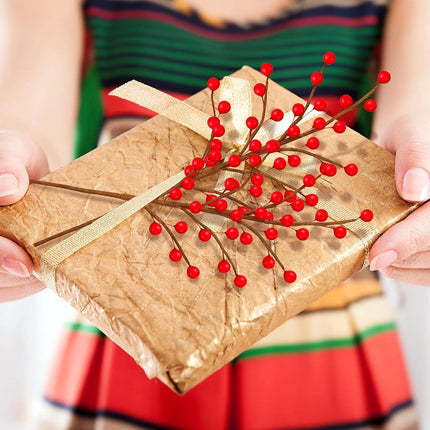20 Pieces Christmas Artificial Berry Stems for Christmas Tree Decoration 18 Inch Fake Red Berry Picks Twigs Xmas Holly Berry Branches for Crafts Wreath DIY Garland Christmas Home Ornaments Decor