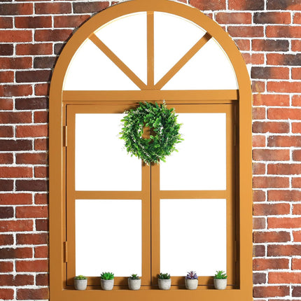 4 Packs Artificial Boxwood Wreaths 12 Inches Faux Greenery Leaves Wreath for Front Doors, Windows, Hanging Wall, Farmhouse, Wedding Party, and Home Decorations