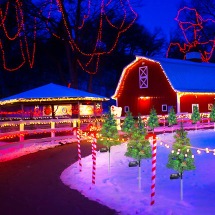 Solar Christmas Tree Garden Stake Lights Waterproof Christmas Decorations Tree Lights Outdoor Xmas Tree Light Christmas décor Pathway Lights Patio Yard (Green, 4pcs)