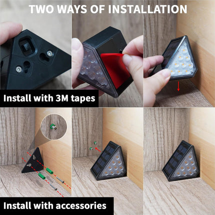 Solar Step Lights Outdoor 6 Pack Solar Stair Lights Waterproof Ip65 Solar Deck Light For Outside Auto On Off Solar Outdoor Lights