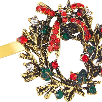 ZeeDix Christmas Wreath Napkin Rings Set of 6, Holiday Napkin Rings Christmas Napkin Ring Holders for Cloth Napkins, Xmas Napkin Rings for Christmas Thanksgiving Holiday Dinner Party Table Setting