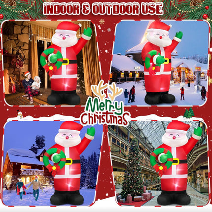 Danxilu 12 FT Giant Inflatable Santa Christmas Outdoor Decorations, Huge Santa Claus Christmas Blow up Yard Decorations Built-in LED Lights Outside Waterproof Xmas Decor for Holiday Party Garden Lawn