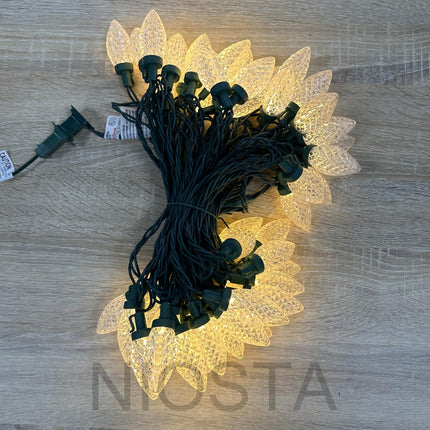 NIOSTA 33Ft LED Christmas roofline String Lights, C9 Outdoor roof String Lights with Quick Shingle & Gutter Clips,Plug in & connectable,Warm White