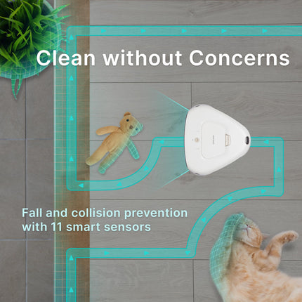 Everybot Threespin Robot Mop Ultra Quiet Smart Mopping Robot Cleaner Only Powerful Stylish 3 Spin Wet Mop For Hard Floor & Tile Cleaning With Remote Control Large Water Tank