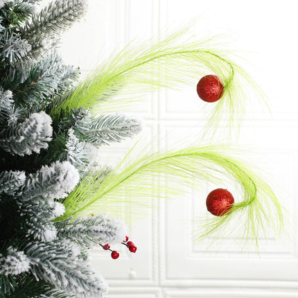 Christmas Tree Topper 17'' Red Green Curly Stems Lime Green Curly Xmas Tree Pick Elf Ornaments Stems for Christmas Tree Topper Home Office Wreath Craft Decorations (8)