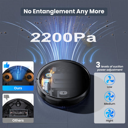 Uniqus Robot Vacuum And Mop Combo Robot Vacuum Cleaner With 2200Pa Strong Suction,Self Charging Robotic Vacuum With Smart Mapping, Multiple Cleaning Modes, Appremotealexa Voice Control
