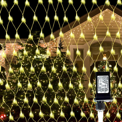Outdoor Christmas Lights, 360 LED Sturdy Net Mesh Lights, 12x5Ft Large String Lights with 8 Modes, Christmas Decoration Lights for Year, Bushes, Gardens, Lawns, Patio Decor - Warmwhite