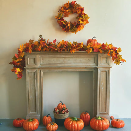 Anna's Whimsy 3 Pcs 21FT【Length】 Thanks Garlands, Artificial Maple Garland, Hanging Vine Garland Artificial Autumn Vines for Home Wedding Fireplace Party Thanksgiving Decor