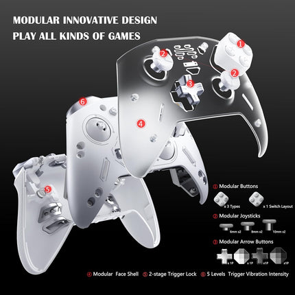 Zeus 2 Optical Micro Switches Elite Game Controller For PC Switch Mobile Steam Gaming,1000 mAh/Motion Control/3 Joysticks/Keys Modular/Vibratable Triggers/6 Custom Keys/Audio Jack (Galaxy Black)