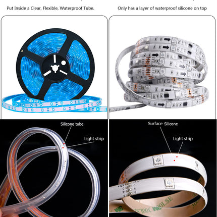 Solar LED Strip Lights Outdoor, 32.8ft 560 LEDs, Solar Powered Blue Light LED Strip with 8 Lighting Modes IP67 Waterproof 2835 SMD Rope Lights for Garden Trees Christmas Party Decor