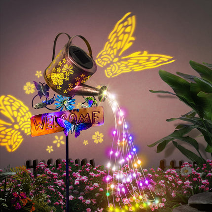 Solar Lights Outdoor Waterproof, Solar Outdoor Garden Decor Watering Can, Large Hanging Lantern Outside Decorations for Backyard Patio Yard Porch Pathway