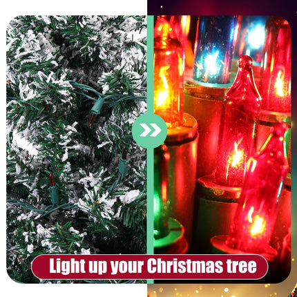 70 Pcs 3.5v Christmas Mini Light Bulbs Christmas Incandescent Wire String Lights Clear Replacement Bulbs for Christmas Tree Xmas Thanksgiving Indoor Outdoor Decor (Red)