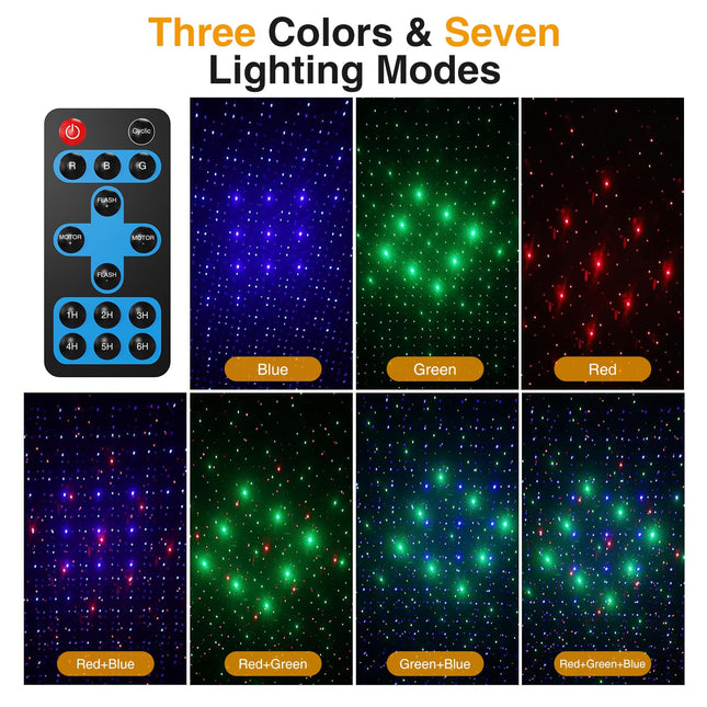 Christmas Projector Lights Outdoor, 3 Colors RGB Christmas Laser Lights Outdoor with Remote Control, IP65 Waterproof Cold Resistant Christmas Decorations Holiday Projector for Xmas Garden Party
