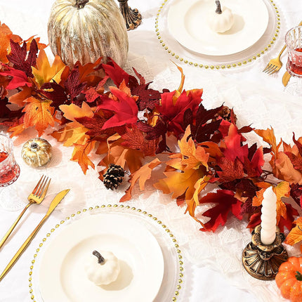 MARTINE MALL 6 Pcs Fall Maple Leaves Garland, 5.6Ft Fall Garland Fall Hanging Vines Garland for Autumn Home Wedding Fireplace Party Thanksgiving Decorations Indoor Outdoor