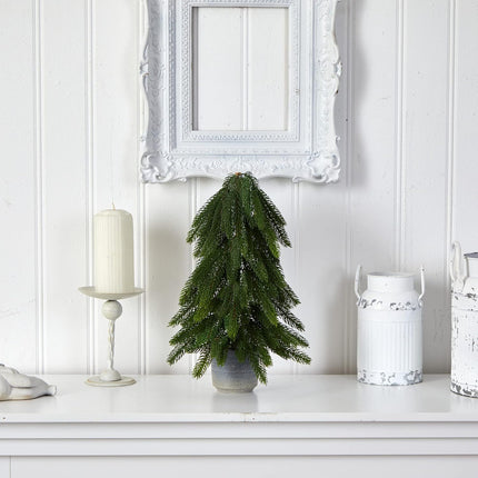 Nearly Natural 17in. Christmas Pine Artificial Tree in Decorative Planter