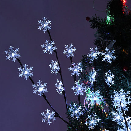 Homeleo 4 Set Snowflake Solar Christmas Lights,Bright White 80 LEDs Prelit Snowflake Tree,Waterproof Pathway Landscape Lights,Solar Decorative Lights for Outdoor Christmas Patio Porch Yard Decorations