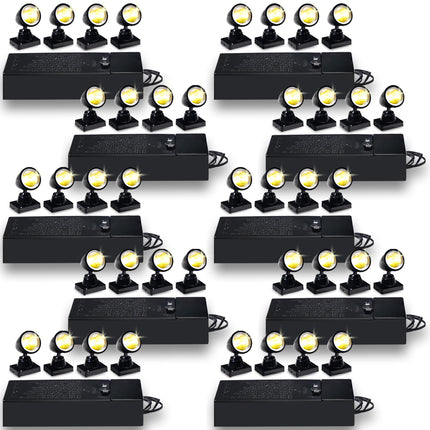 Mini Spot Lights for Christmas Village LED Spotlights Mini Indoor String Lights Display Lights Accessory Cord Rotatable Uplight & Down Microscopic Plants and Accent Lighting House Decors (10 Pack)