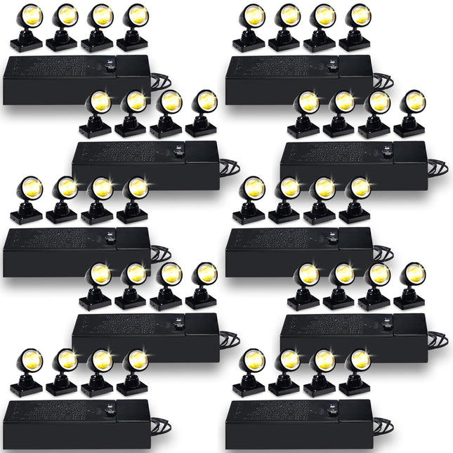 Mini Spot Lights for Christmas Village LED Spotlights Mini Indoor String Lights Display Lights Accessory Cord Rotatable Uplight & Down Microscopic Plants and Accent Lighting House Decors (10 Pack)