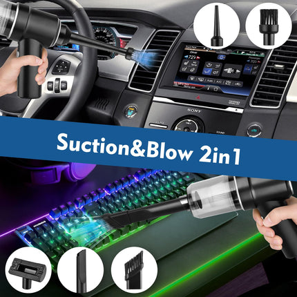 Wireless Handheld Car Vacuum Cleaner, 9000Pa Strong Suction, 2In1 Portable Mini Car Detailing Vacuum Cordless Rechargeable For Desk, Keyboard, Computer