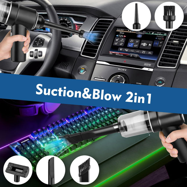 Wireless Handheld Car Vacuum Cleaner, 9000Pa Strong Suction, 2In1 Portable Mini Car Detailing Vacuum Cordless Rechargeable For Desk, Keyboard, Computer