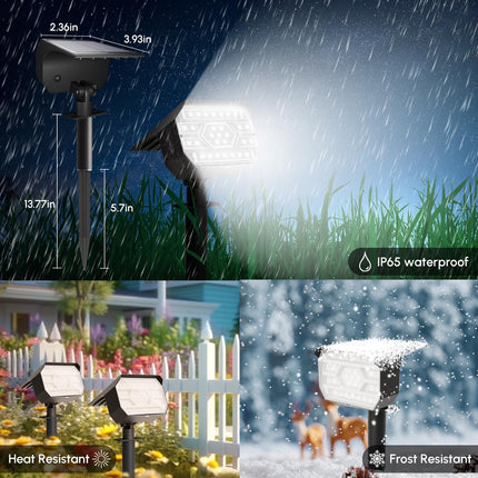 Solar Lights Waterproof 7 Modes Christmas Solar Spot Lights 29 LED Colorful Solar Powered Garden Landscape Spotlights 2 Mounting Ways Solar Lights for Outside Yard Patio Porch Driveway (4 Pack)