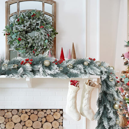 Artiflr 6 Feet Artificial Christmas Pine Garland, Winter Greenery Garland for Holiday Season Mantel Fireplace Table Runner Centerpiece Decor