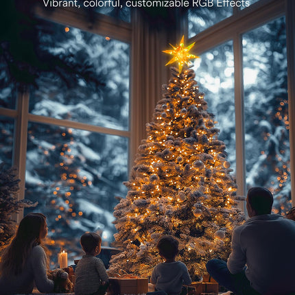Christmas Tree Topper, 10.5" LED Moravian Star Tree Topper - Hanging Outdoor/Indoor Christmas Tree Topper - Use as Holiday Decoration, Porch Light, Wedding and Christmas Tree Decor