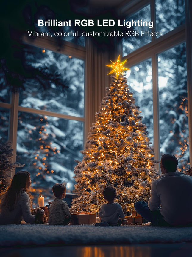 Christmas Tree Topper, 10.5" LED Moravian Star Tree Topper - Hanging Outdoor/Indoor Christmas Tree Topper - Use as Holiday Decoration, Porch Light, Wedding and Christmas Tree Decor